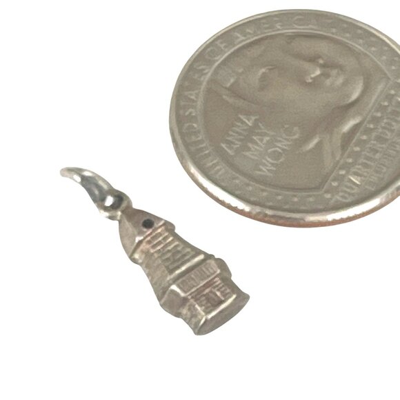 Vintage Sterling Silver Lighthouse Charm Pendant - Picture 6 of 7